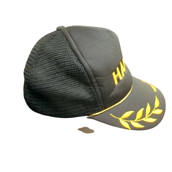 Vintage Hawaii Snapback Hat Cap Mesh Trucker Black Embroidered NWD NOS New - Picture 3 of 6